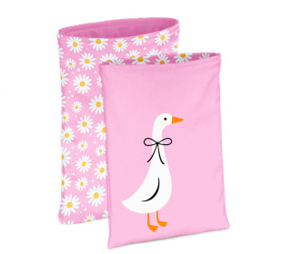 DIY-NÄHSET - Buchtasche - Rosa Gänseblümchen - Softshell - studio.mARTinchen - abby and amy