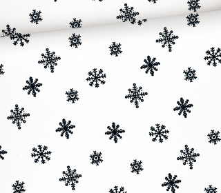 Webware - Feste Baumwolle - Half Panama - Christmas Snowflakes - Offwhite - abby and me
