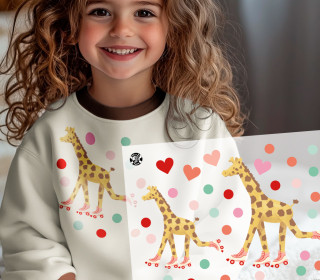 Onkel Bo's Bügelbilder - DIN A4 - Summeranimals - Giraffe - Andrea Liesert
