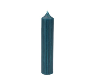 1 kurze Stabkerze - Ozeanblau - 10cm - Ø 2,2cm - Paraffin - Kerzenfarm Hahn