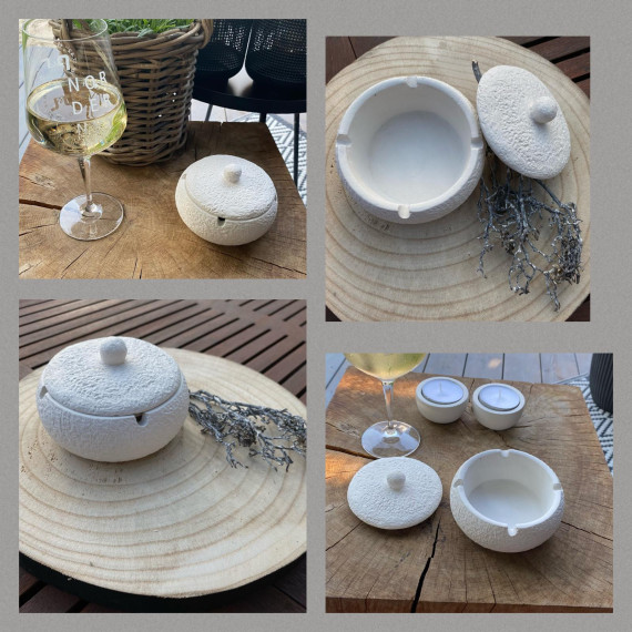 Silikon - Gießform - Aschenbecher mit Deckel - 2-teilig - vielfältig nutzbar