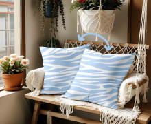 Genähtes Kissen inkl. Inlet - BIG Zebra - Hellblau - Anlukaa - Mein Hanseherz