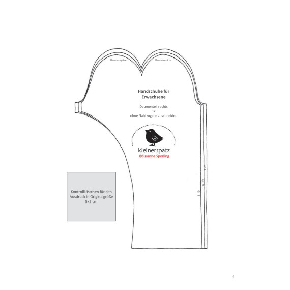 Nhanleitung und Schnittmuster Handschuhe / Fustlinge