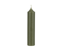 1 kleine Kerze - Kurze Stabkerze - Paraffin - 11cm - Ø 2,2cm - Waldgrün Rustikal