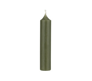 1 kleine Kerze - Kurze Stabkerze - Paraffin - 11cm - Ø 2,2cm - Waldgrün Rustikal