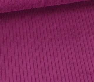 Samt - Chenillegewebe - Dekostoff - Breite Rippen - Polsterstoff - Uni - Violett