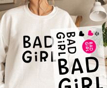 Onkel Bo's Bügelbilder - DIN A4 - Bad Girl - Mix - Schwarz/Pink