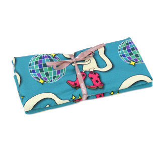 0,45m Zuschnitt - Bio-Sommersweat - French Terry - Dance It Out - Choose Your Vibe - Petrol - Hamburger Liebe