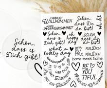 Rub-On Sticker - kleine Botschaften - perfekt für Acrylplatten - Tante Henni Rubon - vielfältig nutzbar