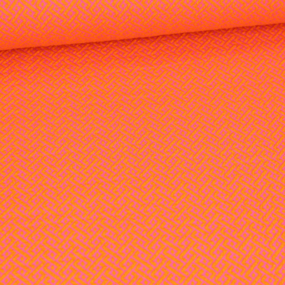 Bio-Elastic Minijacquard Jersey - 3D - Connect Knit - Evermore - Hamburger Liebe - Orange/Pink