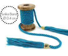 Kordel mit Tassel - Tunika Band - Blau - Schmal