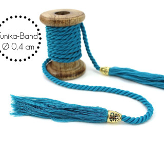 Kordel mit Tassel - Tunika Band - Blau - Schmal