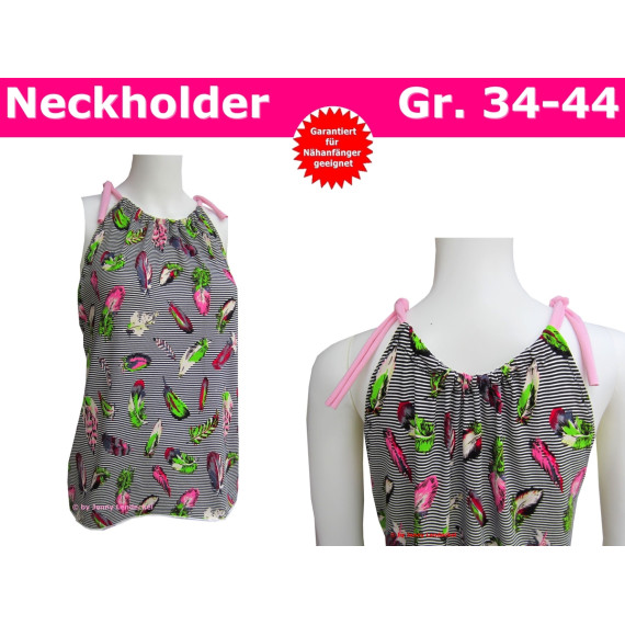 Schnittmuster Damen Shirt - Neckholder Top - Damen Top - inkl. Nähanleitung