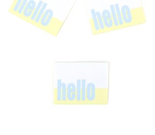 1 XXL Label - hello - Weiß/Hellgelb - Anlukaa