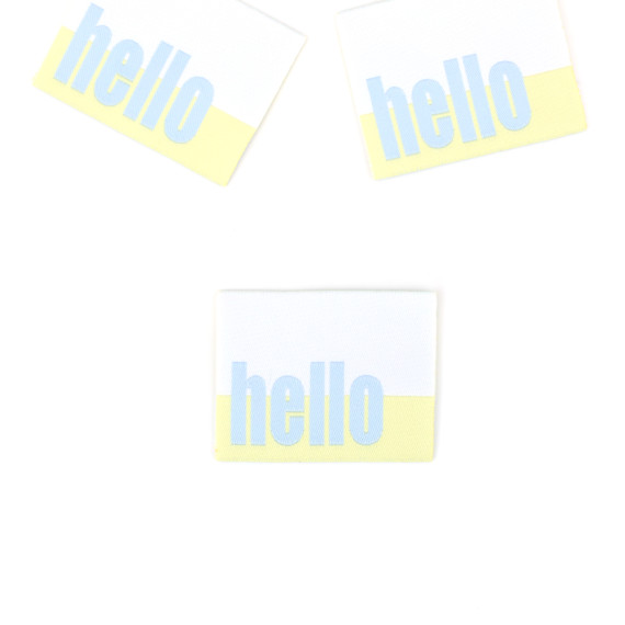 1 XXL Label - hello - Weiß/Hellgelb - Anlukaa