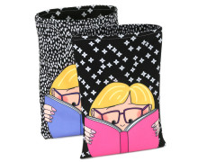 DIY-NÄHSET - Buchtasche - Best Book Ever - Fliederblau/Pink - Cherry Picking - Softshell - abby and amy