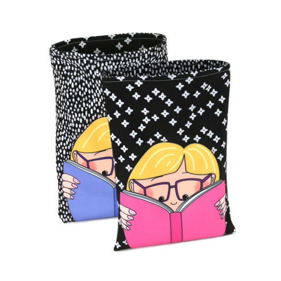DIY-NÄHSET - Buchtasche - Best Book Ever - Fliederblau/Pink - Cherry Picking - Softshell - abby and amy