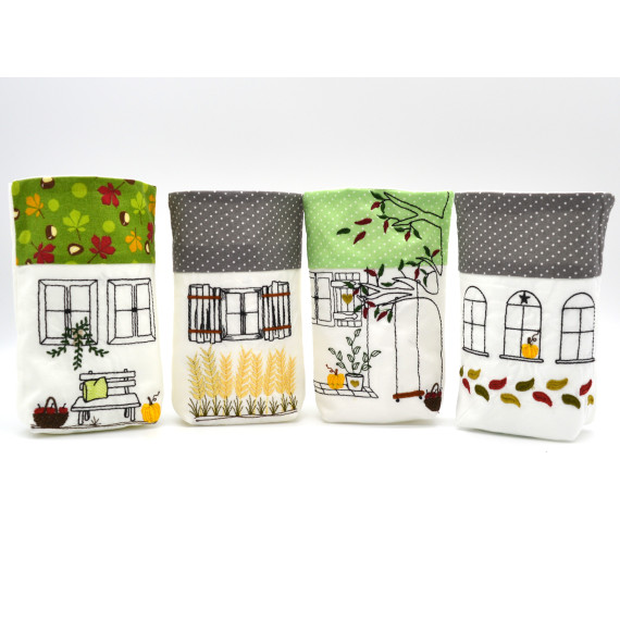 Lichterbeutel Herbst Häuser Haus Garten  13x18cm