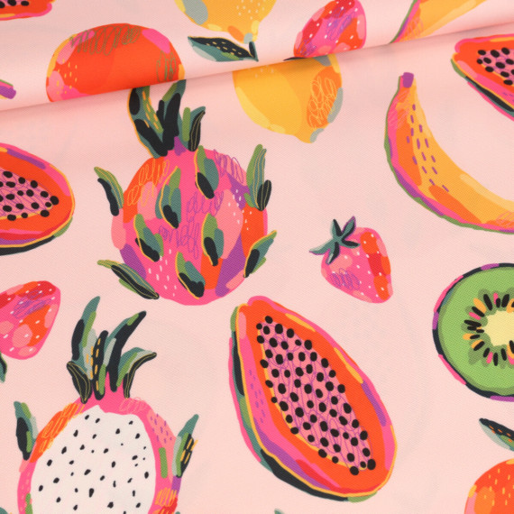 Outdoorstoff - Summer Fruits - Mix - Beigerosa - abby and amy