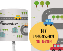 DIY Lampenschirm - On The Road - Autos - Set - personalisierbar - zum Selbermachen