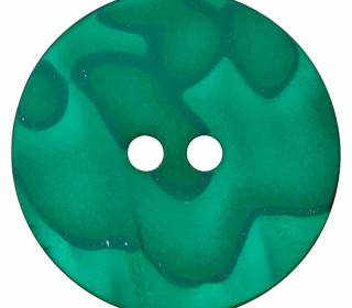 1 Polyesterknopf - Rund - Perlmuttoptik - 23mm - 2-Loch - Grün
