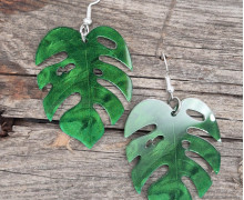 1 Paar Spiegel Ohrringe - Blatt - Monsterablatt - Grün - leichte Acryl Ohrringe - super leicht - Statement Ohrringe - Namensklang