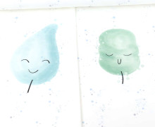 Sommersweat - Bio-Qualität - Cotton Candy - Paneel - Mint - Little Love  - abby and me 