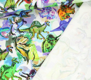 Leichter Kuschelsweat - Dinosaurier - Offwhite