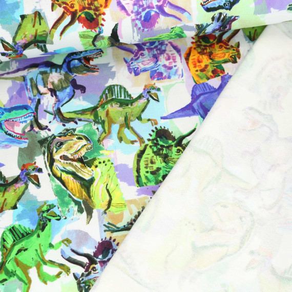 Leichter Kuschelsweat - Dinosaurier - Offwhite