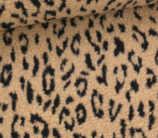 Teddystoff - Teddy - Animal Print - Leo - Small - Beigebraun/Schwarz