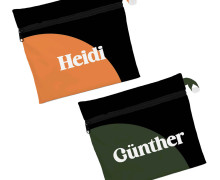 DIY-Nähset - 2 Wetbags - Softshell  - Schwarz Grüngrau  - Schwarz Orange