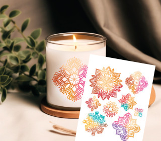 Rub-On Sticker - Mandala - Bunt - Gold/Orange/Türkis - Hamburger Liebe - Tante Henni Rub-Ons - vielfältig nutzbar