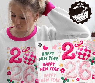 Onkel Bo's Bügelbilder - DIN A4 - 2026 - gehäkelt - Silvester