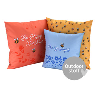 Kissenstoff - DIY - Kissen-Set - Bee Happy Bee Kind - made.by.colu - Outdoorstoff - abby and amy