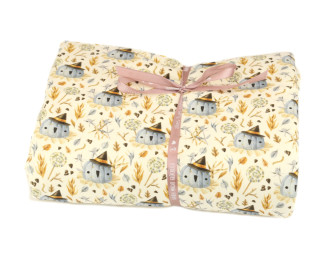 2,15m Zuschnitt - Sommersweat - Pumpkin Scarecrow - Blue Pumpkins - Ecru - Bio Qualität - abby and me