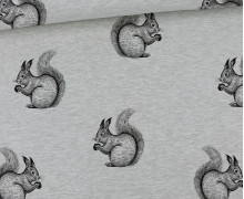 Sommersweat - Waldtiere - Eichhörnchen - Schwarz - Grau Meliert - abby and me