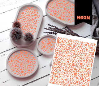 Neon Rub-On Sticker - Terrazzo - Orange - studio.mARTinchen - Tante Henni Rubon - vielfältig nutzbar