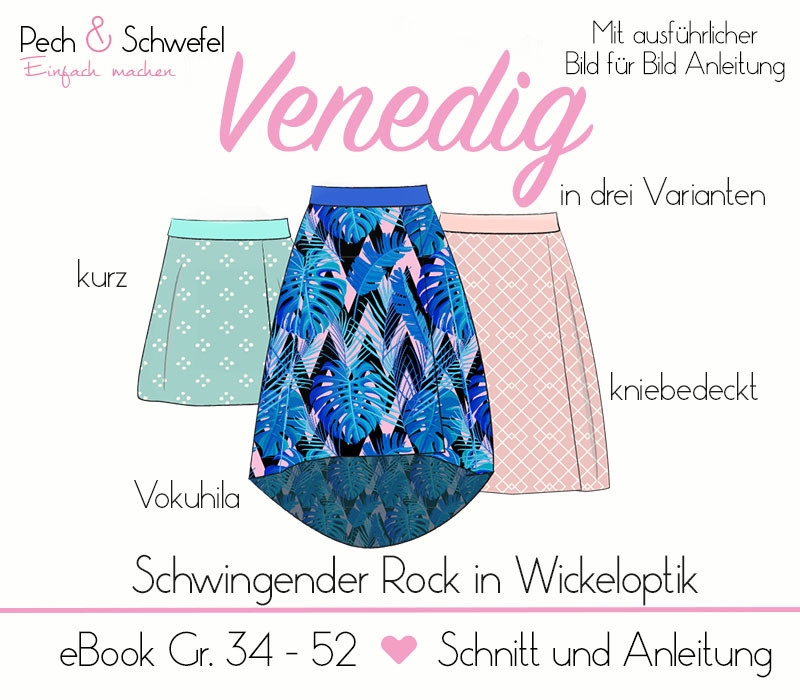 Ebook Rock „Venedig“ Damen Gr. 34 – 52 in A4 und A0 (Einzel- und Mehrgrößenschnitt) von Pech und Schwefel