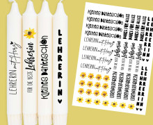 DIN A4 - Tattoofolie - Lehrerin mit Herz - für Kerzen / Keramik