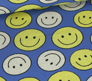 Bio-Jacquard - 4 Farb Spezial Jacquard Jersey - Smile - Choose Your Vibe - Himmelblau - Hamburger Liebe