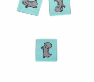 1 Label - Dino - Türkis - Katzengold Design