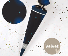 DIY-Nähset Schultüte - Spacetime - Dunkelblau - Velvet - zum selber Nähen