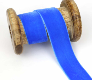 1 Meter Samtband - Zierband - Dekoband - 25 mm - Royalblau