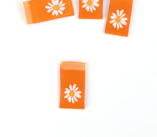 1 Label - Gänseblümchen - Orange - KnilchArt Design