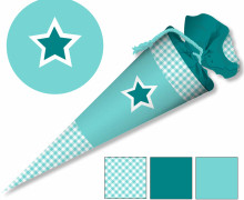DIY-NÄHSET SCHULTÜTE - GESCHWISTERTÜTE - Türkis Stern