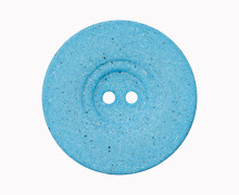 1 Polyesterknopf - 15mm - 2-Loch - Pflanzliche Fasern - Hellblau