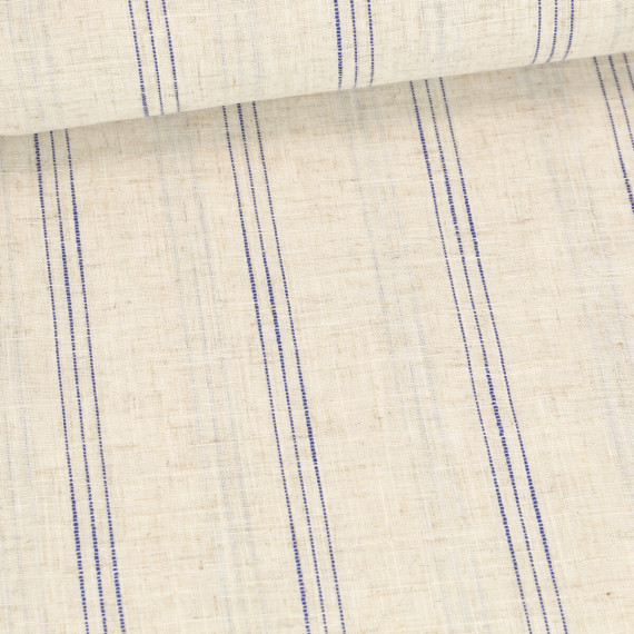 Viskose Leinen - Leinenstoff - Stripes - Creme Meliert