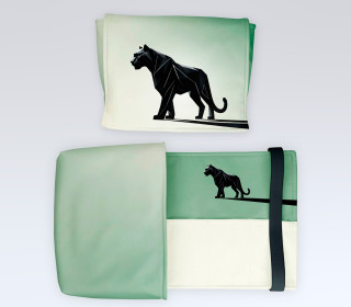 DIY-Nähset - Buch-Organizer - Geometrischer Panther - Softshell - abby and amy