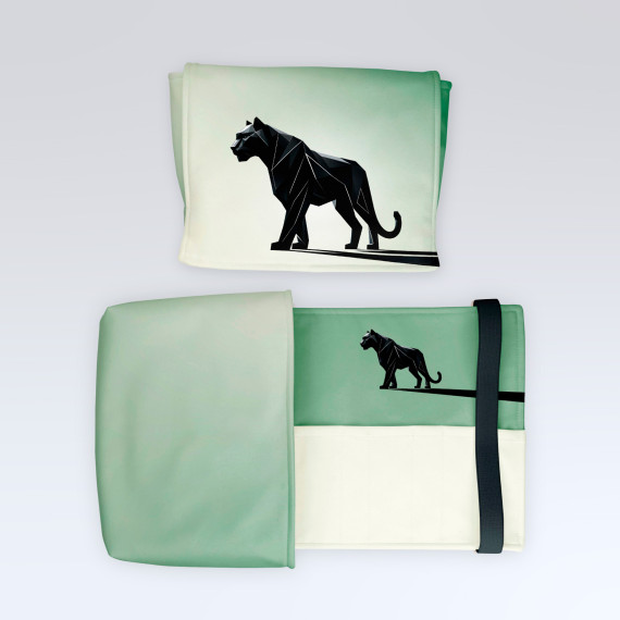 DIY-Nähset - Buch-Organizer - Geometrischer Panther - Softshell - abby and amy
