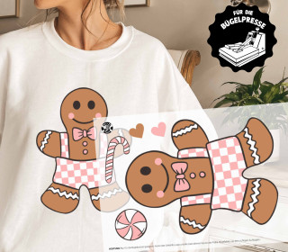 Onkel Bo's Bügelbilder - DIN A4 - Lebkuchenmann - Rosa - BIG - Weihnachten